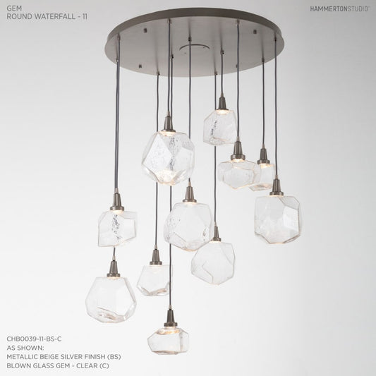 Hammerton Studio Gem 35" Wide 11 Light Hand Blown Glass LED Pendant