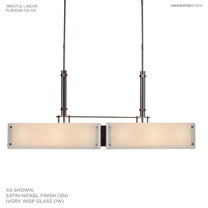 Hammerton Studio Urban Loft 44" Wide Artisan Crafted Linear Chandelier with Hand Textured Glass