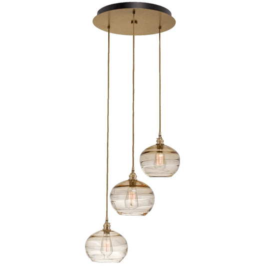 Hammerton Studio Coppa 20" Wide Artisan Crafted Optic Glass 3 Light Pendant