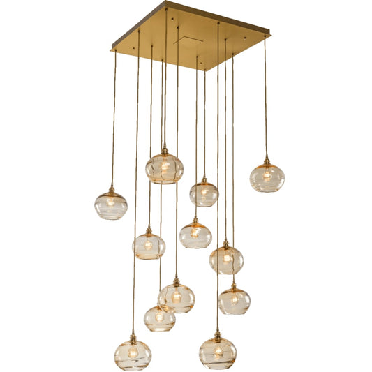Hammerton Studio Coppa 36" Wide Artisan Crafted Optic Glass 12 Light Pendant