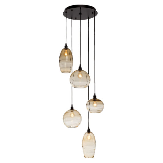 Hammerton Studio Misto 23" Wide Artisan Crafted Optic Glass 5 Light Pendant