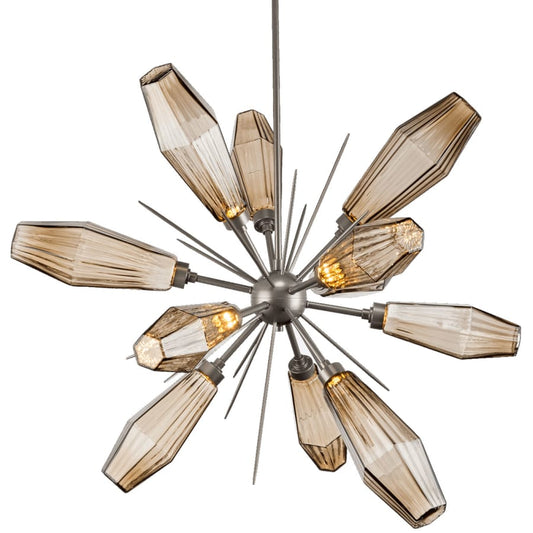 Hammerton Studio Aalto 38" Wide Artisan Crafted Geometric Optic Glass Starburst Chandelier