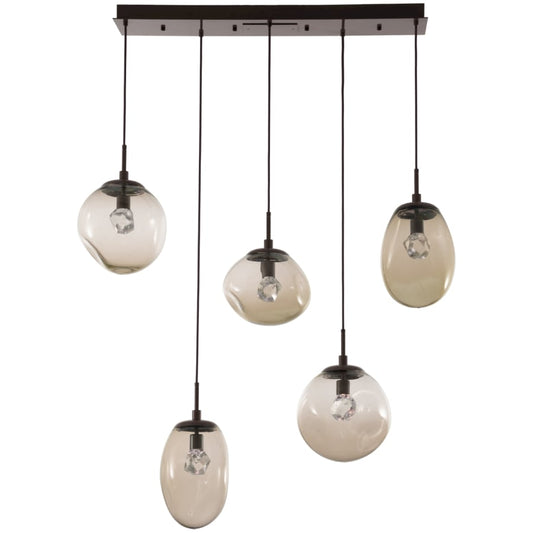 Hammerton Studio Cosmos 42" Wide Artisan Crafted 5 Light Linear Pendant