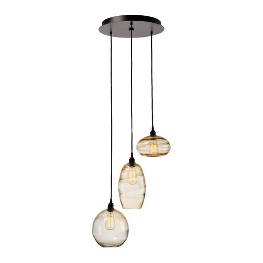 Hammerton Studio Misto 21" Wide Artisan Crafted Optic Glass 3 Light Pendant