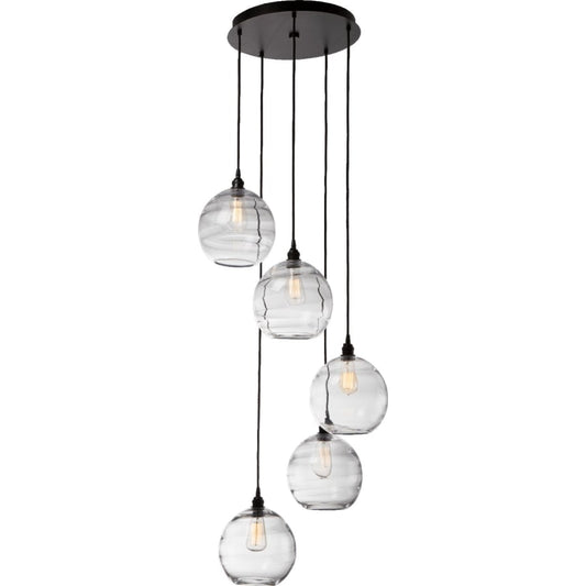 Hammerton Studio Terra 23" Wide Artisan Crafted Optic Glass 5 Light Pendant