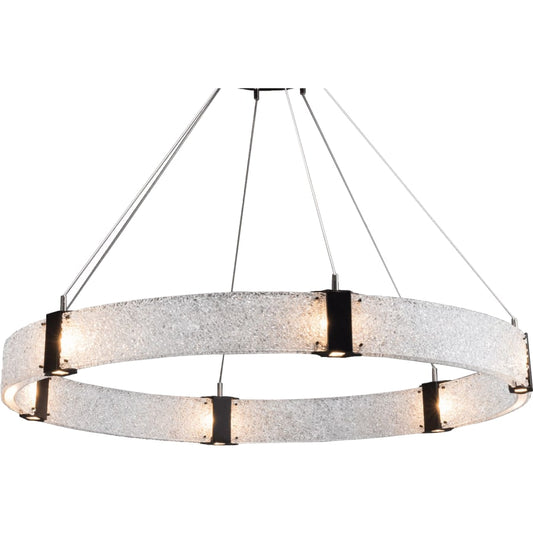 Hammerton Studio Parallel 48" Wide Artisan Crafted LED Chandelier with Hand Textured Glass