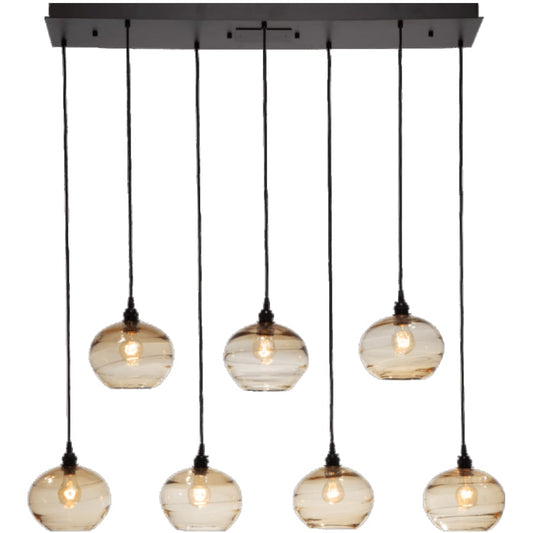 Hammerton Studio Coppa 48" Wide Artisan Crafted Optic Glass 5 Light Linear Pendant