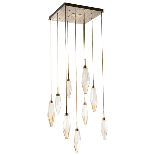 Hammerton Studio Rock Crystal 26" Wide 9 Light Hand Blown Glass Linear LED Pendant