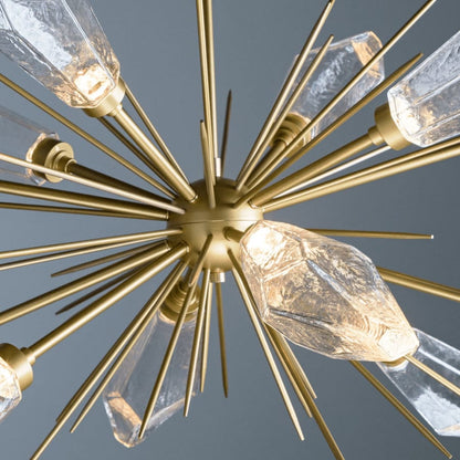 Hammerton Studio Rock Crystal 53" Wide 12 Light Hand Blown Glass LED Oval Starburst Chandelier