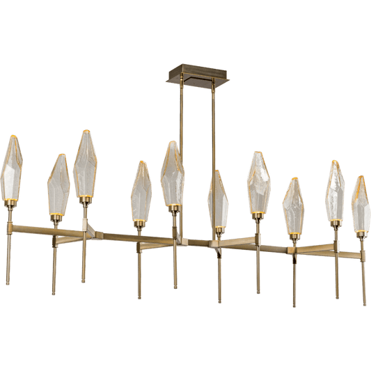 Hammerton Studio Rock Crystal 67" Wide 10 Light Hand Blown Glass Linear LED Chandelier