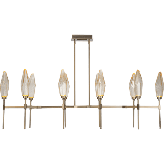 Hammerton Studio Rock Crystal 67" Wide 10 Light Hand Blown Glass Linear LED Chandelier