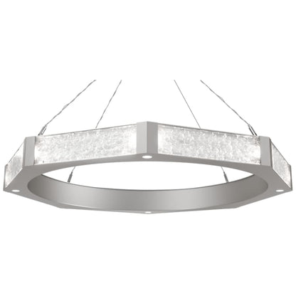 Hammerton Studio Glacier Single Light 48" Wide LED Ring Chandelier with Cast Glass Shades