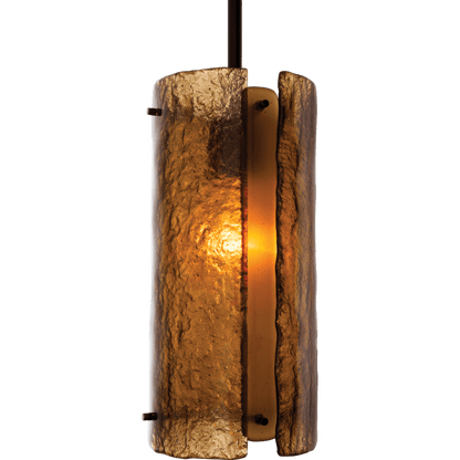 Hammerton Studio Textured Glass 35" Wide Artisan Crafted 5 Light Linear Pendant