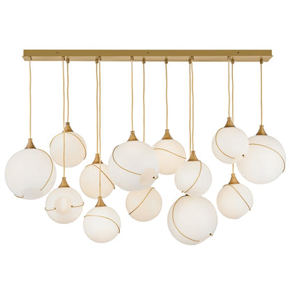 Hinkley Lighting Skye 13 Light 60" Wide Linear Pendant with Glass Shades