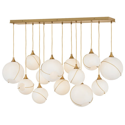 Hinkley Lighting Skye 13 Light 60" Wide Linear Pendant with Glass Shades