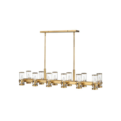 Hinkley Lighting Reeve 12 Light 46" Wide Linear Taper Candle Style Chandelier with Clear Glass Shades