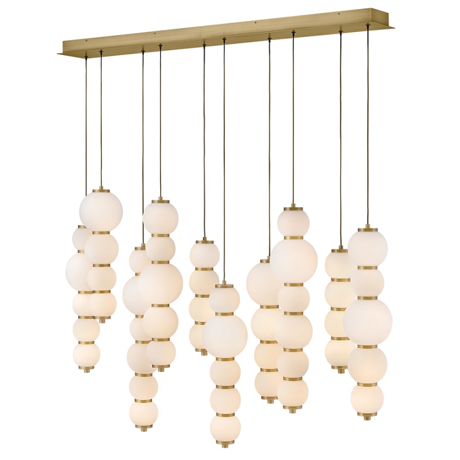 Hinkley Lighting Trigo 52" Wide LED Linear Pendant with Etched Opal Glass Shades
