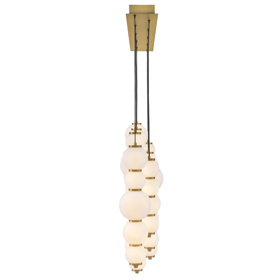 Hinkley Lighting Trigo 52" Wide LED Linear Pendant with Etched Opal Glass Shades