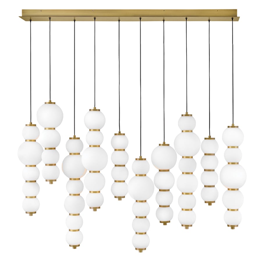 Hinkley Lighting Trigo 52" Wide LED Linear Pendant with Etched Opal Glass Shades