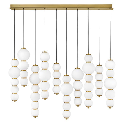Hinkley Lighting Trigo 52" Wide LED Linear Pendant with Etched Opal Glass Shades