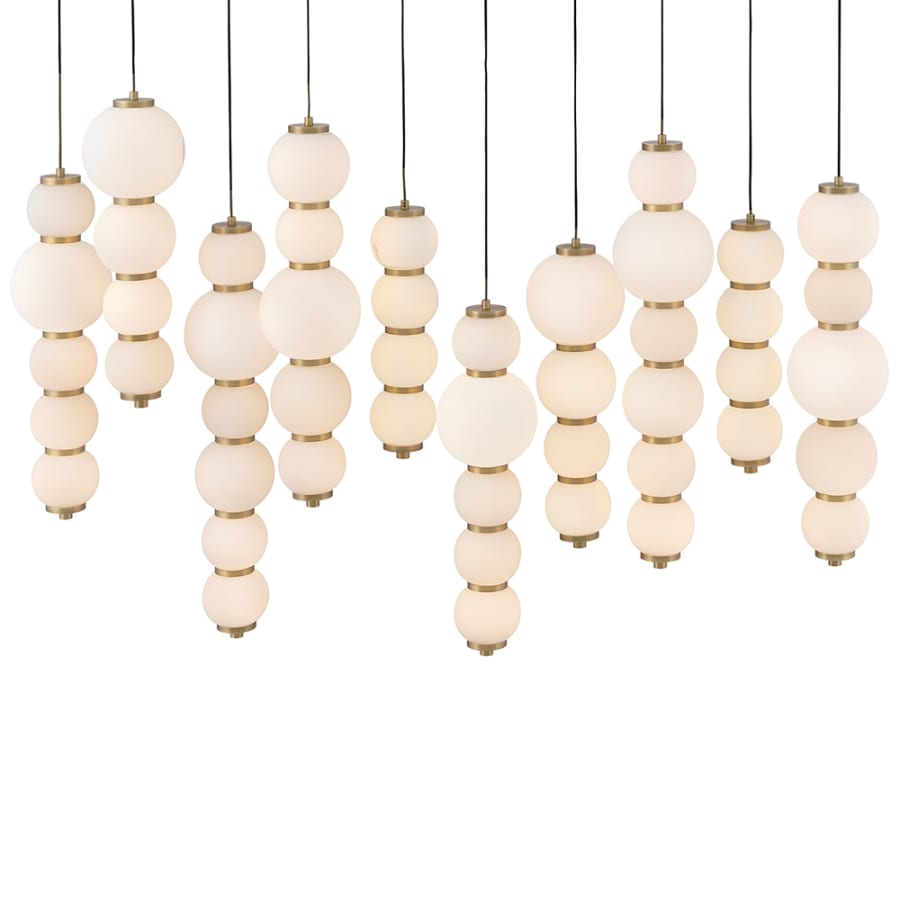 Hinkley Lighting Trigo 52" Wide LED Linear Pendant with Etched Opal Glass Shades