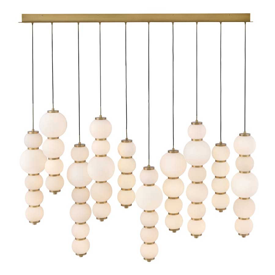 Hinkley Lighting Trigo 52" Wide LED Linear Pendant with Etched Opal Glass Shades