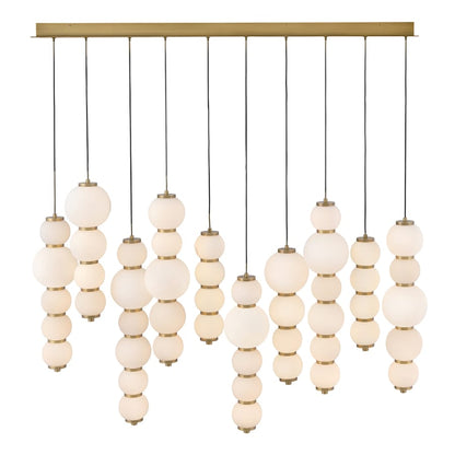 Hinkley Lighting Trigo 52" Wide LED Linear Pendant with Etched Opal Glass Shades