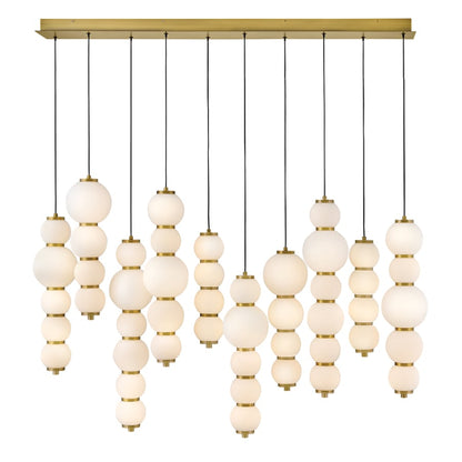 Hinkley Lighting Trigo 52" Wide LED Linear Pendant with Etched Opal Glass Shades