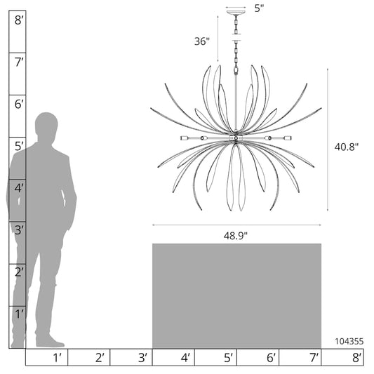 Hubbardton Forge Dahlia 10 Light 49" Wide Abstract Sputnik Chandelier