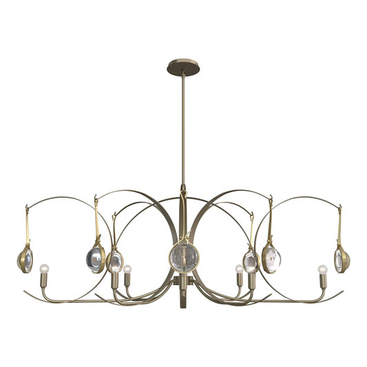 Hubbardton Forge Optic 8 Light 51" Wide Abstract Linear Pendant