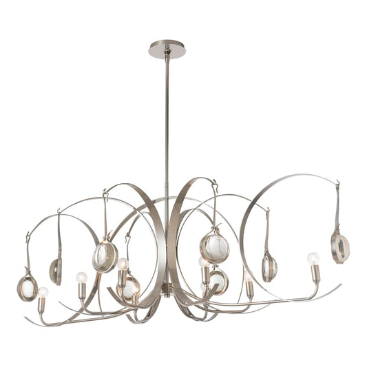 Hubbardton Forge Optic 8 Light 51" Wide Abstract Linear Pendant