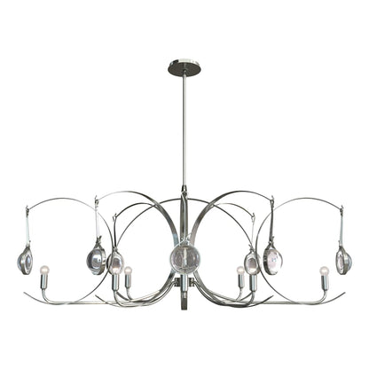 Hubbardton Forge Optic 8 Light 51" Wide Abstract Linear Pendant
