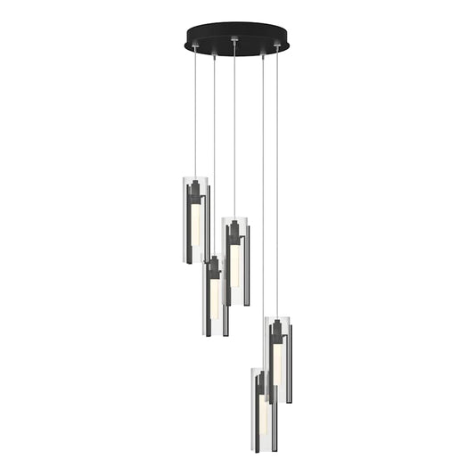 Hubbardton Forge Exos Glass 5 Light 14" Wide Suspension Multi Light Pendant
