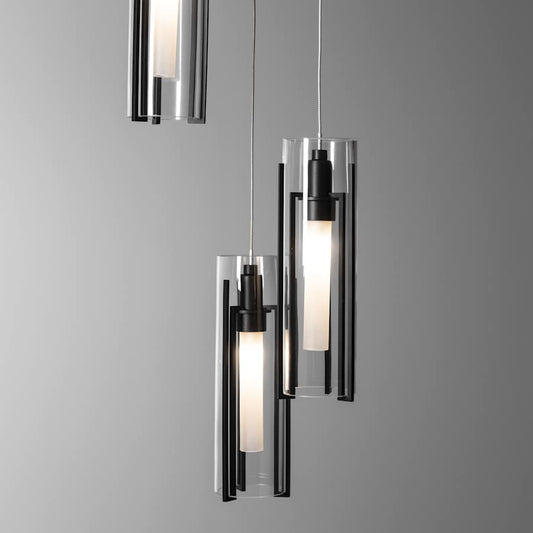 Hubbardton Forge Exos Glass 5 Light 14" Wide Suspension Multi Light Pendant