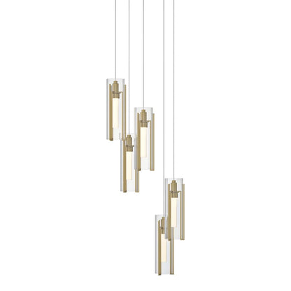 Hubbardton Forge Exos Glass 5 Light 14" Wide Suspension Multi Light Pendant