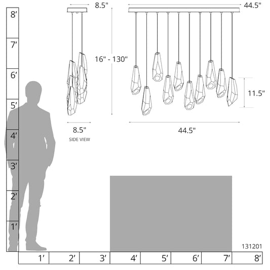 Hubbardton Forge Luma 10 Light 45" Wide Linear Pendant