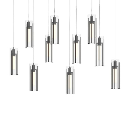 Hubbardton Forge Exos Glass 10 Light 45" Wide Suspension Linear Pendant