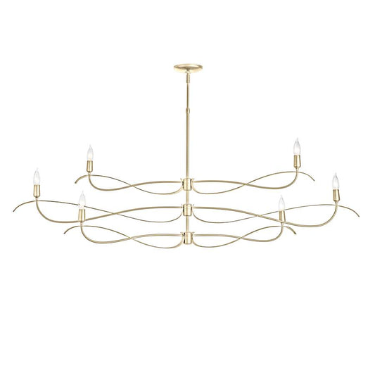 Hubbardton Forge Willow 6 Light 60" Wide Taper Candle Linear Chandelier
