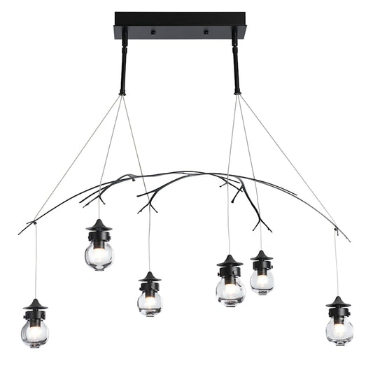 Hubbardton Forge Kiwi 6 Light 37" Wide Linear Chandelier