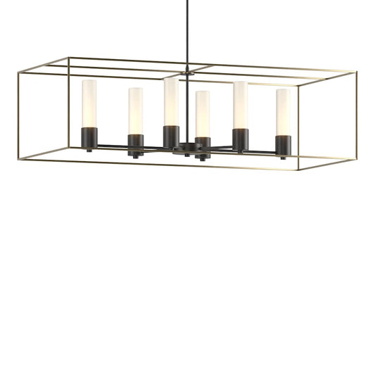 Hubbardton Forge Portico 6 Light 42" Wide Pillar Candle Linear Chandelier
