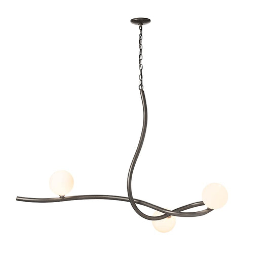 Hubbardton Forge Slide 3 Light 45" Wide Abstract Linear Chandelier