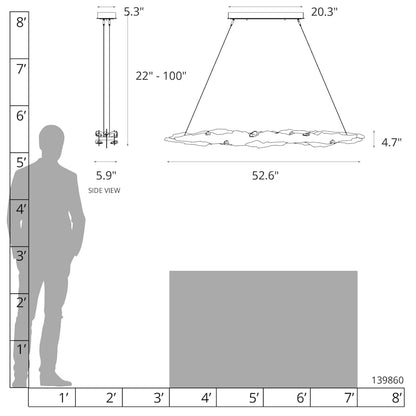 Hubbardton Forge Trove 53" Wide Linear Pendant