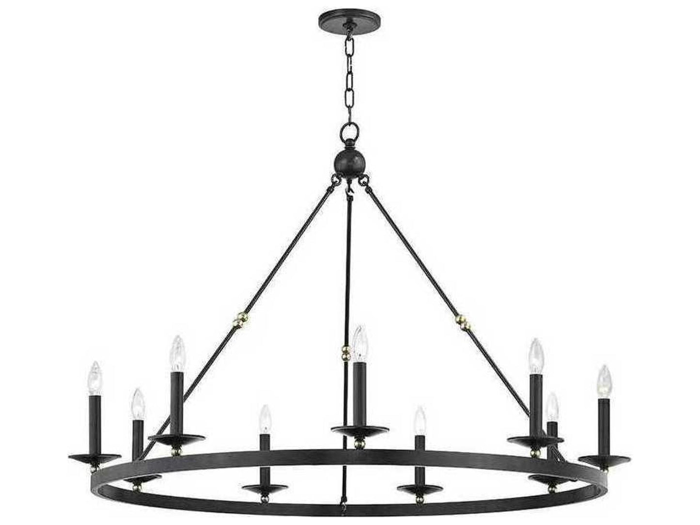 Hudson Valley Allendale 9-Light Aged Old Bronze Candelabra Round Chandelier