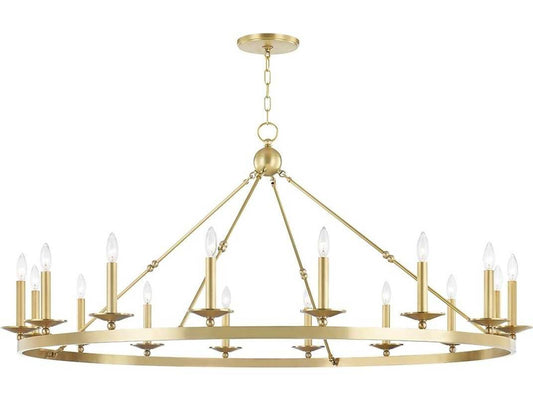 Hudson Valley Allendale 16-Light Candelabra Chandelier in Aged Brass