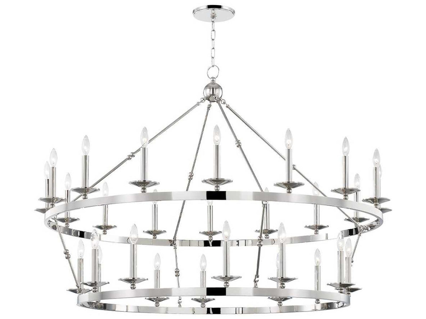 Hudson Valley Allendale 28-Light Tiered Chandelier in Polished Nickel