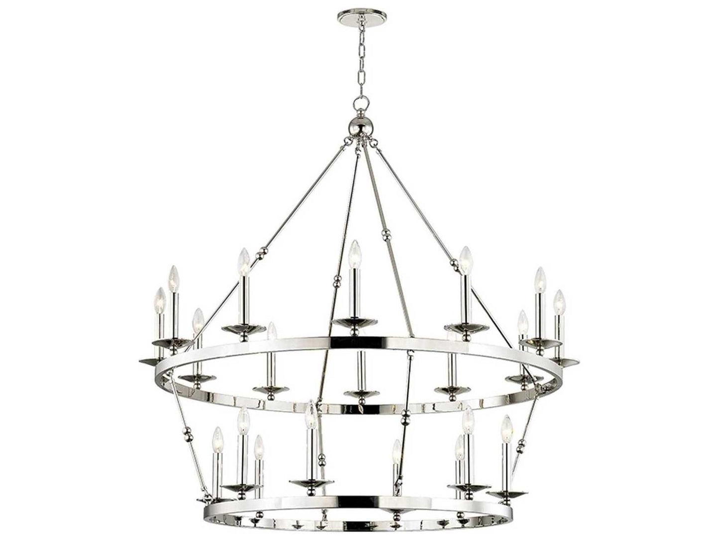 Hudson Valley Allendale 20-Light Round Tiered Chandelier in Polished Nickel