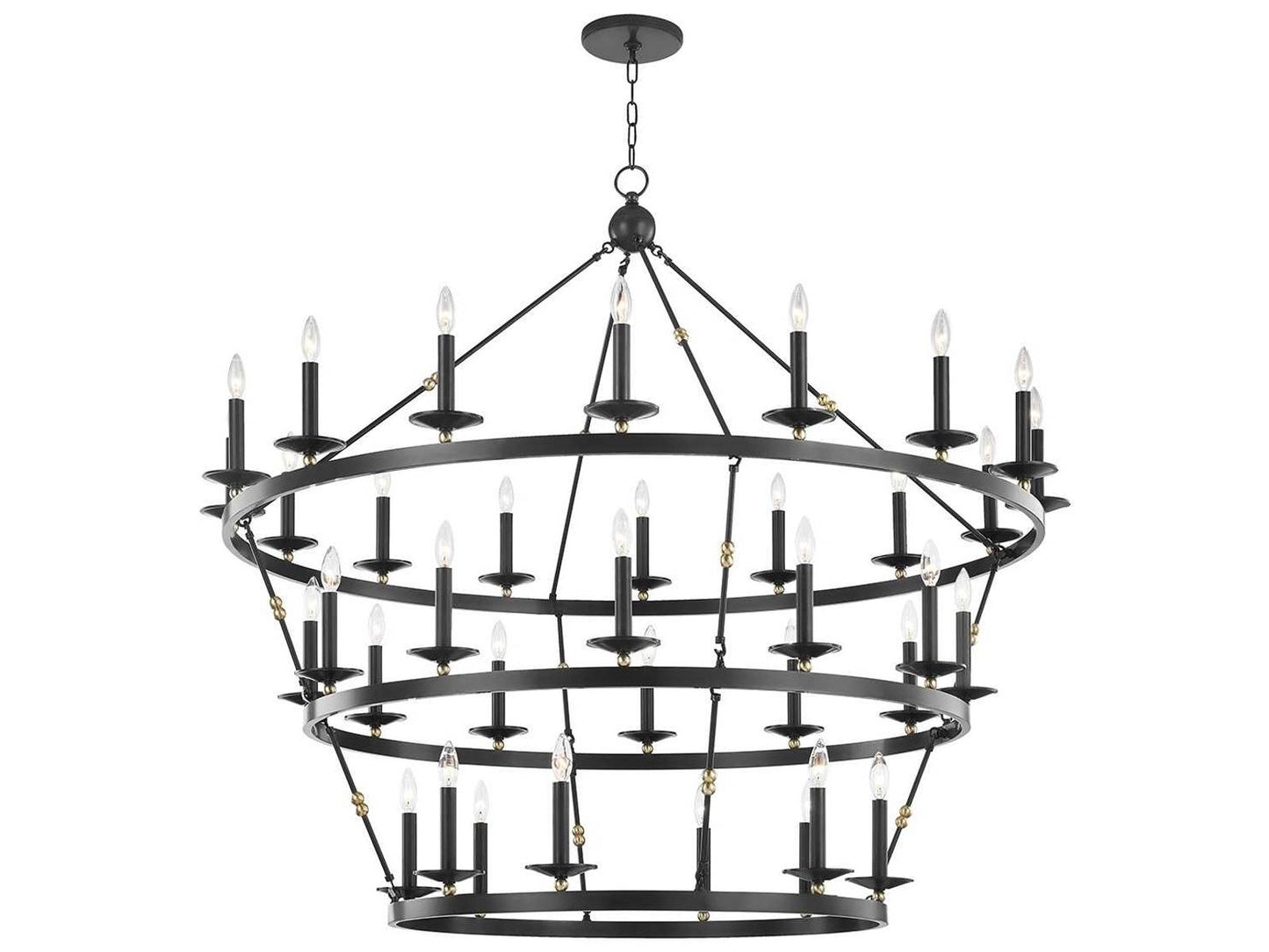 Hudson Valley 36-Light Allendale Round Tiered Chandelier in Aged Old Bronze