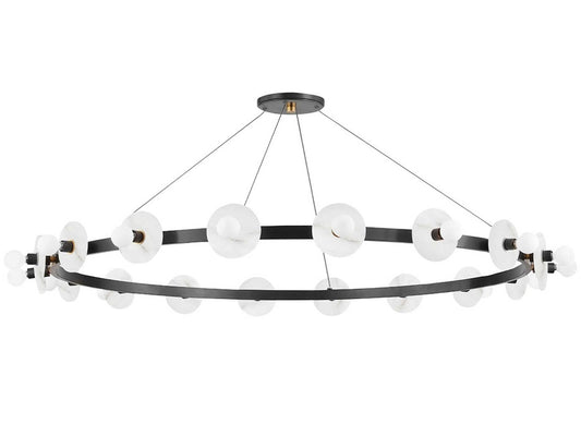 Hudson Valley Austen 18-Light Geometric Round Chandelier in Aged Old Bronze
