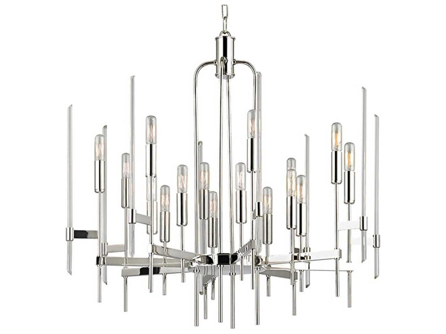 Hudson Valley 16-Light Bari Chandelier in Polished Nickel with Clear Glass