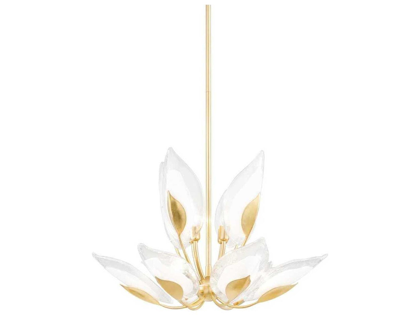 Hudson Valley Blossom 10-Light Round Tiered Chandelier in Gold Leaf with Clear Glass